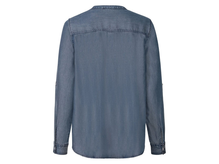 شومیز یقه پولکی جین کاغذی برند اسمارا 83 پشت