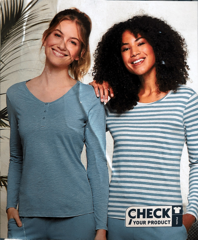 تیشرت زنانه آستین بلند برند blue motion پک دوتایی 138 تنخور