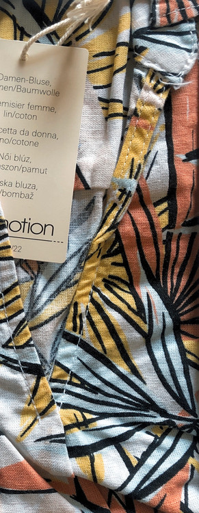 بلوز آستین کوتاه لنین زنانه برند blue motion 170 پارچه