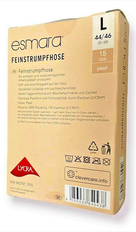 جوراب شلواری زنانه مدل DAILY ESSENTIAL 15 برند esmara 215 پشت کار