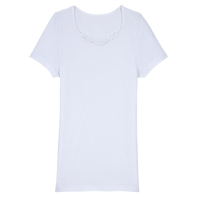 تیشرت زنانه یقه دانتل برند bluemotion 273 رخ کار