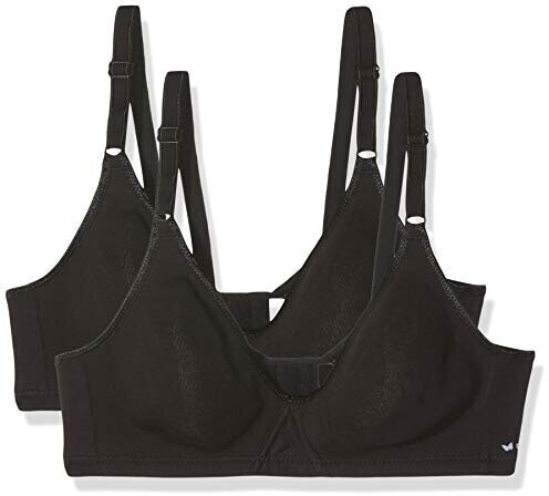 سوتین زنانه پلدار ساده 329 - مشکی روبرو