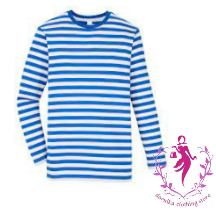 371-تیشرت راه راه ابی سفید