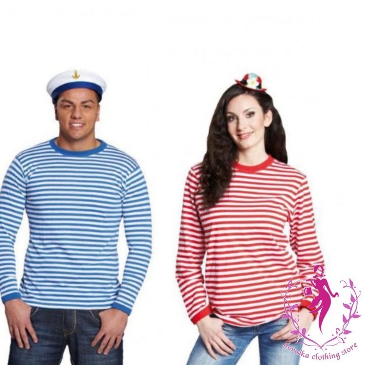 371-تیشرت راه راه قرمز سفید