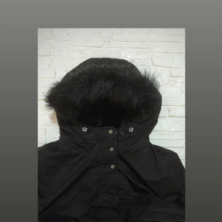 412-کاپشن کتان زنانه خزدار