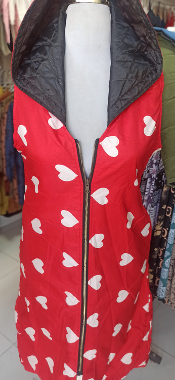 پافر کلاهدار بلند دو رویه طرحدار دخترانه-1