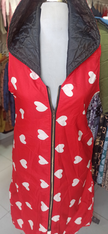 پافر کلاهدار بلند دو رویه طرحدار دخترانه-1