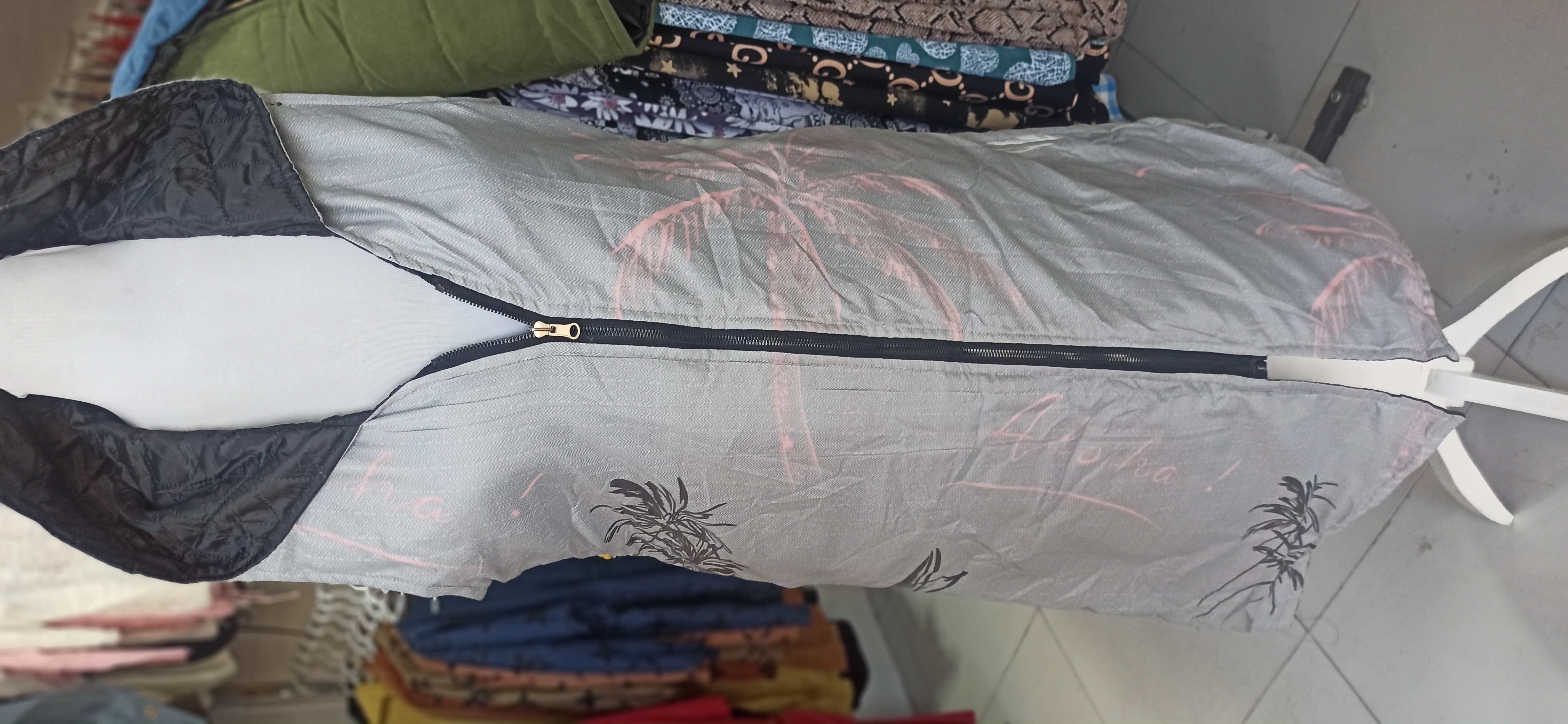 415-پافر کلاهدار بلند دو رویه طرحدار دخترانه-2