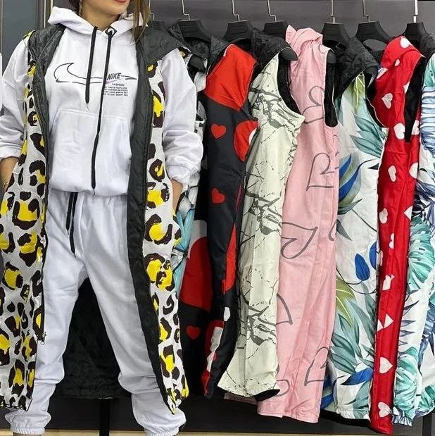 پافر کلاهدار بلند دو رویه طرحدار دخترانه-3