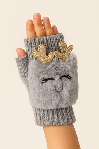 دستکش دخترانه بافت انگشتی گوزنی467