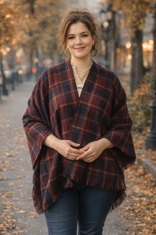 پانچو جلو باز موهر زنانه486-3