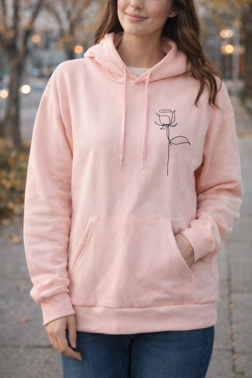 هودی کلاهدار دخترانه گل رز488