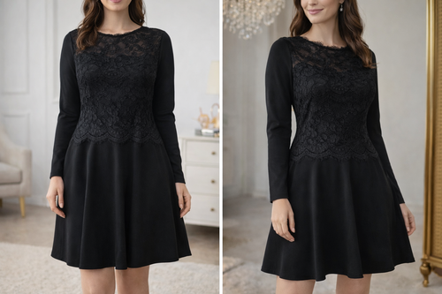 پیراهن مجلسی گیپوردار زنانه piaza