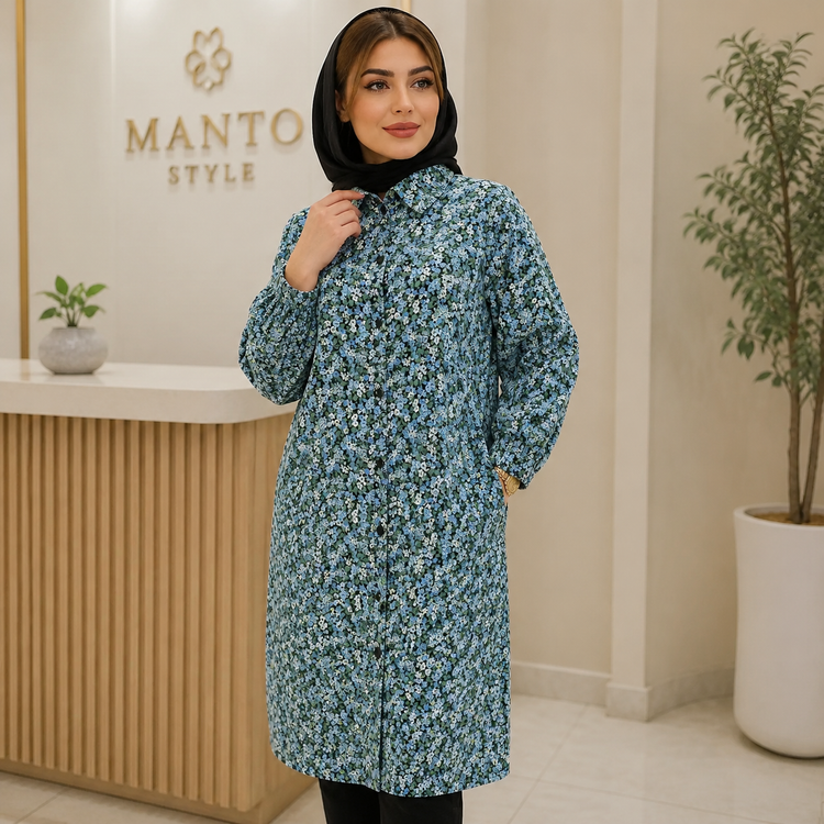 شومیز مانتویی گلدار primark